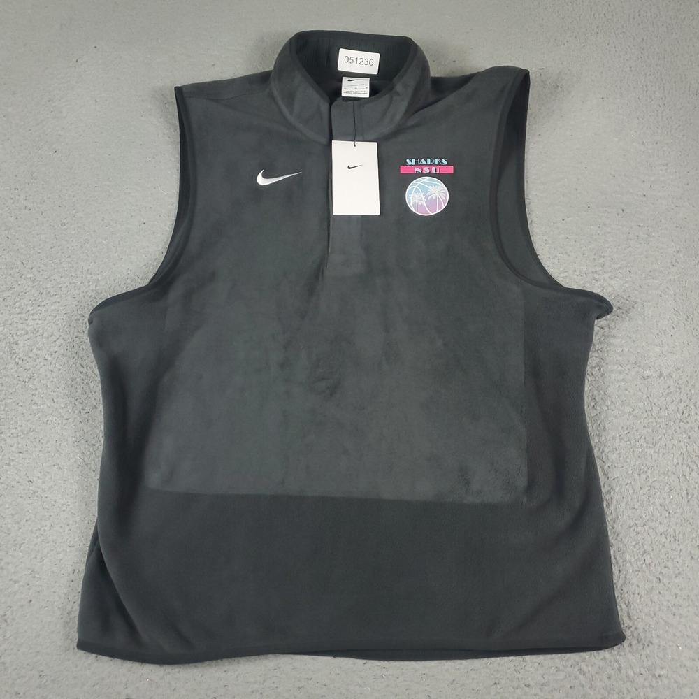 Nike NSU Sharks Sweater Mens Medium Gray Therma Fit Fleece 1/4 Zip Up Vest